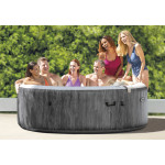 Intex Greywood Deluxe Bubble Massage Πισίνα PVC Φουσκωτή Υδρομασάζ 216x216εκ. (6 ατόμων)